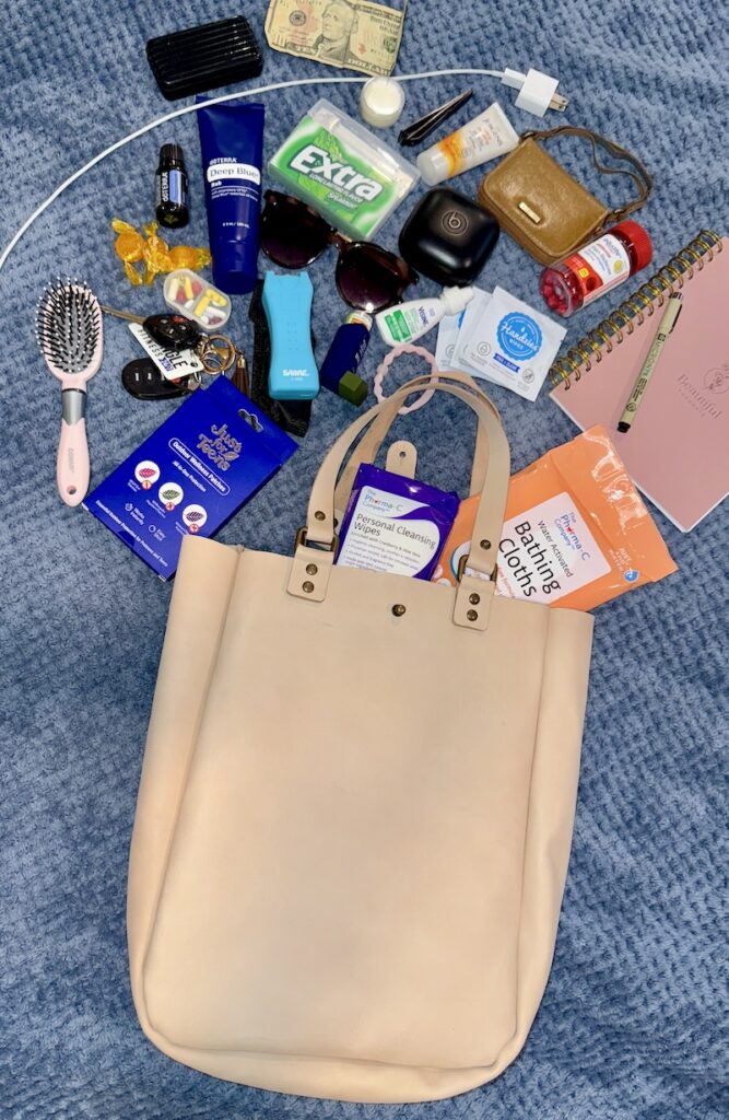 tote bag's contents