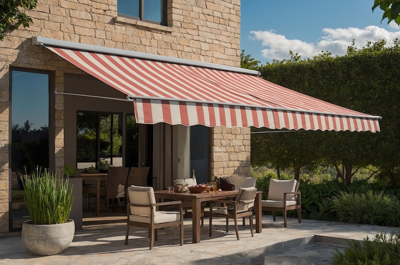 retractable shade awning