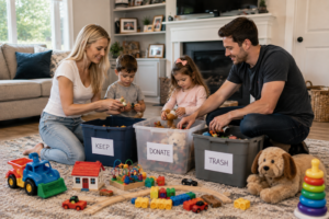 how big families keep a house organized